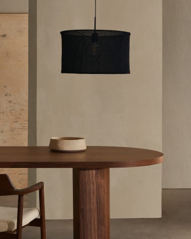 Mariela linen ceiling lamp shade in a beige finish Ø 50 x 30 cm