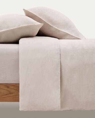 Spannbettlaken Simmel aus Baumwolle und Leinen Farbe grau für Bett von 180 cm