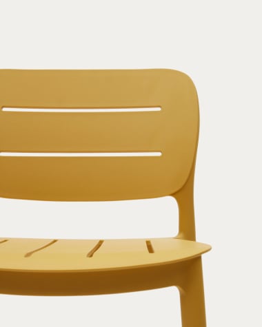 Morella stackable outdoor stool in mustard, 75 cm in height