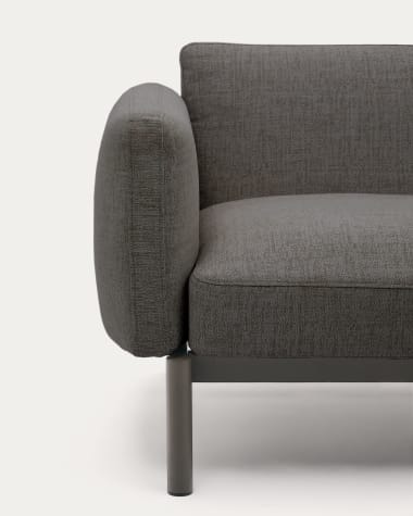 Modulares 2-Sitzer-Sofa für den Außenbereich Sorells aus Aluminium in grauer Ausführung 171 cm
