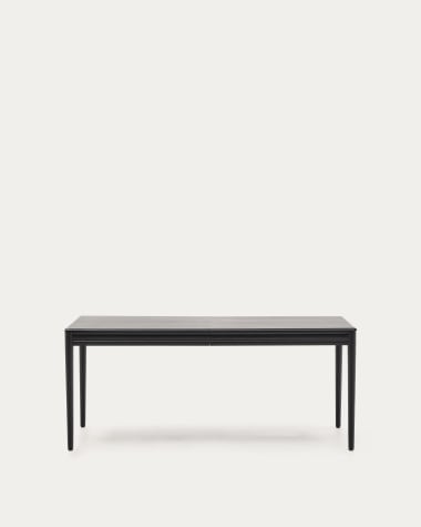 Lenon extending table in black oak veneer and solid oak 160(200)x90cm FSC Mix Credit