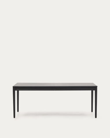 Lenon extending table in black oak veneer and solid oak 200(280)x90cm FSC Mix Credit