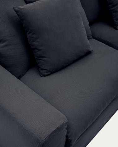 Bezug für Nora Sofa 3 Sitzer aus Leinen und Baumwolle anthrazitgrau