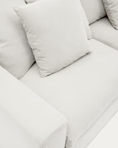 Bezug für Nora Sofa 3 Sitzer aus Leinen und Baumwolle naturfarben