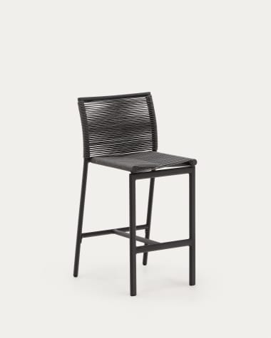 Culip Outdoor-Hocker aus Seil und grauem Aluminium 65 cm