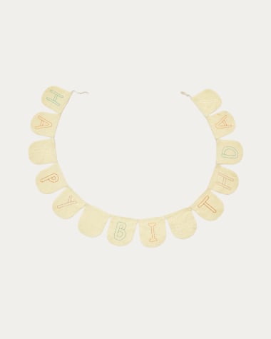 Guirnalda con banderines Vilka 100% algodón blanco y amarillo 250 cm