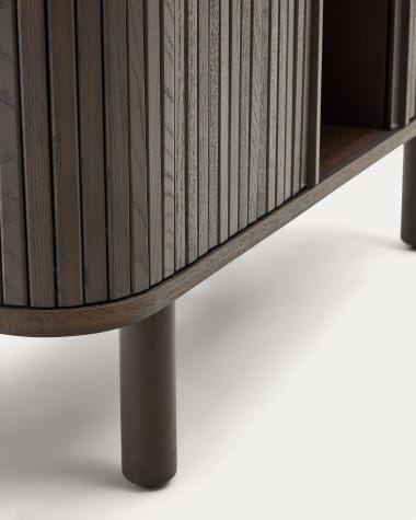 Mailen 2 door highboard in ash veneer with a dark finish 110 x 160 cm