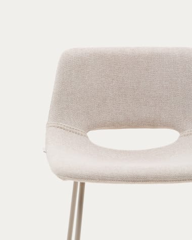 Sgabello Zahara beige e acciaio finitura beige altezza 76 cm