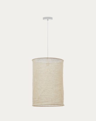 Mariela Schirm für Deckenlampe aus Leinen mit beigem Finish Ø 40 x 60 cm
