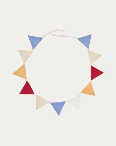 Guirnalda con 11 banderines Deia 100% algodón multicolor 250 cm