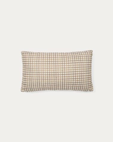 Housse de coussin Oma avec carreaux multicolores brodés 30 x 50 cm