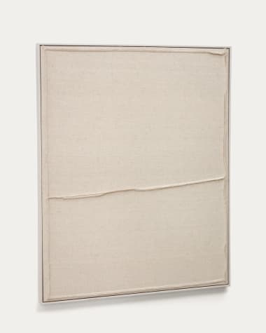 Maha white wall hanging with horizontal line 82 x 102 cm