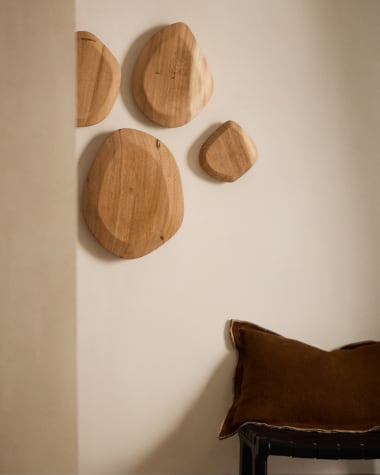 Selem Set of 4 mungur wood wall panels