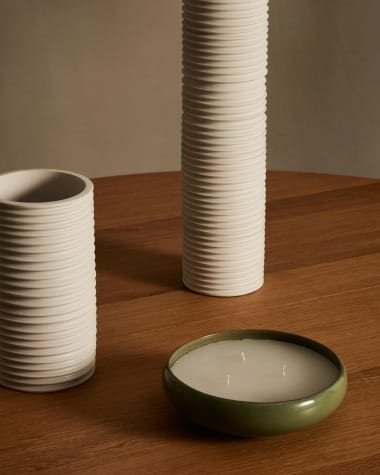 Sapira Ceramic Candle in Green Ø 21 cm