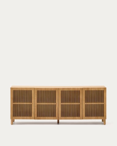 Beyla solid oak and oak veneer 4 door sideboard 180 x 71.5 cm FSC 100%