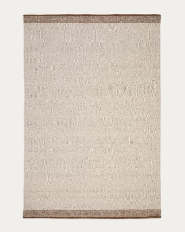 Χαλί από μαλλί ζακάρ Nifelia, μπεζ 200x300εκ