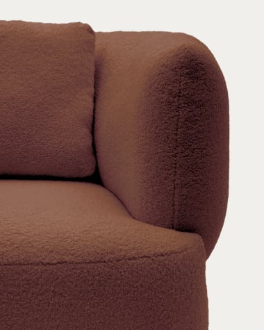 Martina armchair in terracotta bouclé with cushion
