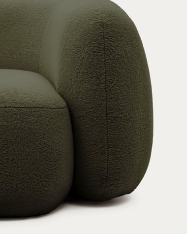 Martina 3-seater sofa in dark green bouclé 246 cm