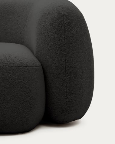 Martina 3-seater sofa in black bouclé 246 cm