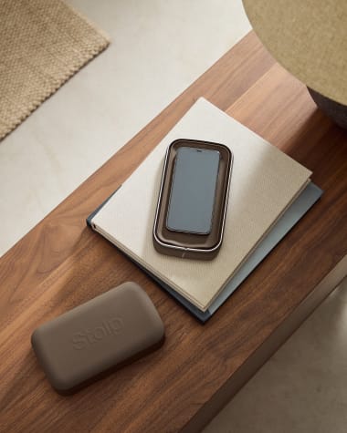 Faraday box for mobile phones in collaboration with Stolp® x KonMari, brown