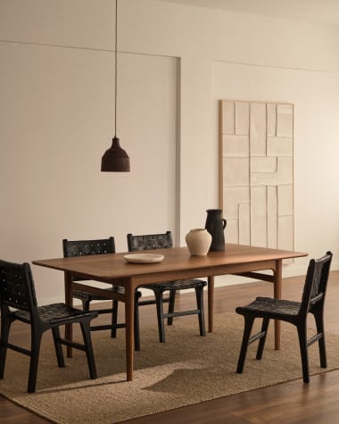 Elan extendable table in veneer and solid walnut wood 200 (260) x 100 cm FSC Mix Credit