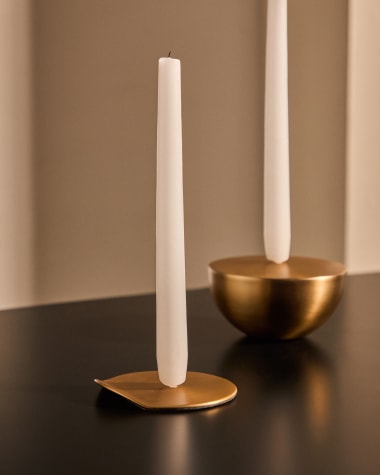 Quira gold-coloured aluminium candle holder