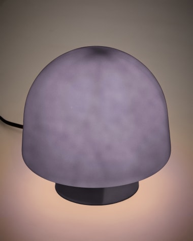 Reig blue glass table lamp UK adapter