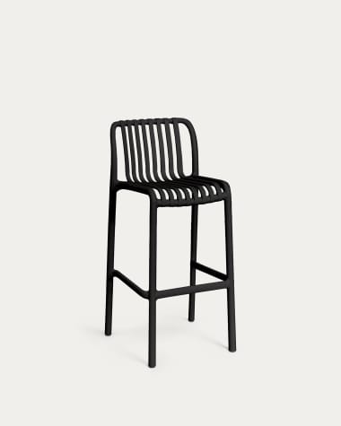 Isabellini stackable outdoor stool in black 75 cm