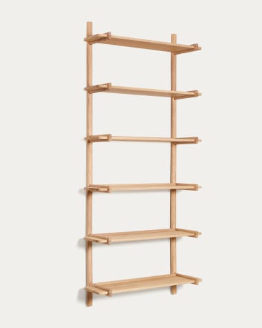 Estante modular Sitra 6 prateleiras madeira maciça carvalho natural 90 cm FSC Mix Credit
