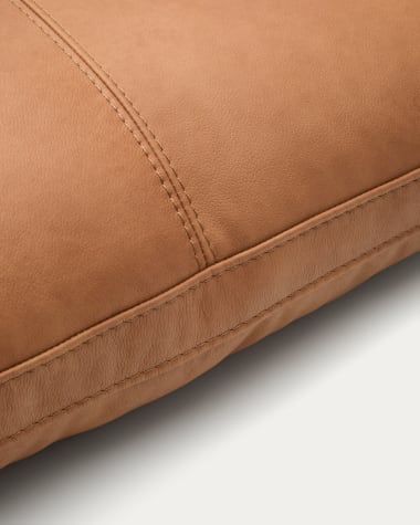 Kissen Blok aus braunem Leder 50 x 60 cm