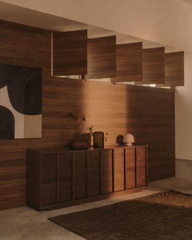 Onix sideboard with a walnut veneer in a dark finish, 200 x 80 cm FSC Mix Credit