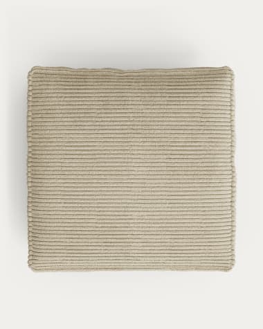 Blok cushion in beige wide seam corduroy, 60 x 60 cm