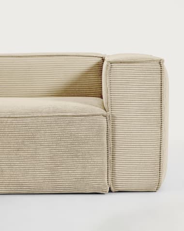Blok 3 seater sofa in beige  wide seam corduroy, 240 cm