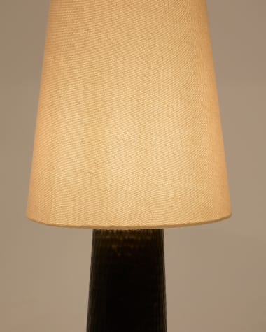 Senni table lamp with a metal base in a black painted finish UK adapter
