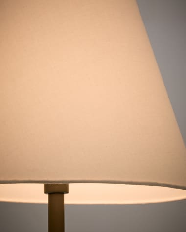Navat floor lamp with a metal base in a green painted finish UK adapter