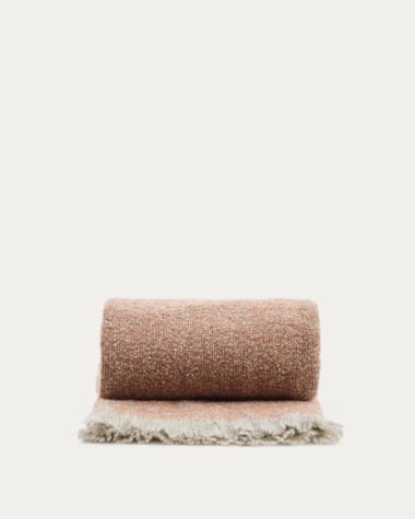 Rodin blanket in a terracotta and grey melange in a wool blend, 130 x 170 cm