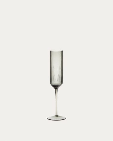 Copa de cava Thiba de vidre gris 14 cl