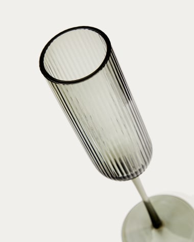 Copa de cava Thiba de vidre gris 14 cl