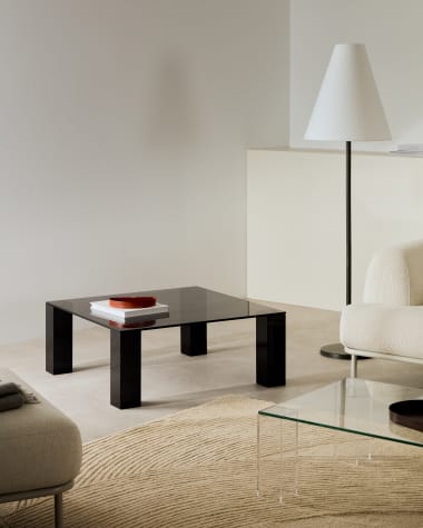 Adularia dark-grey, tempered-glass side table, 85 x 85 cm