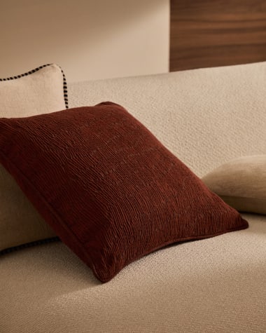 Labid maroon jacquard, 100% cotton cushion cover, 45 x 45 cm