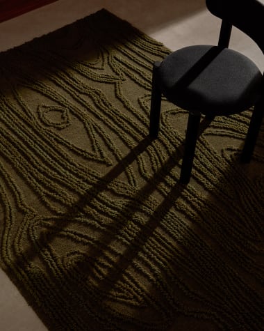 Veiza green wool rug, 160 x 230 cm