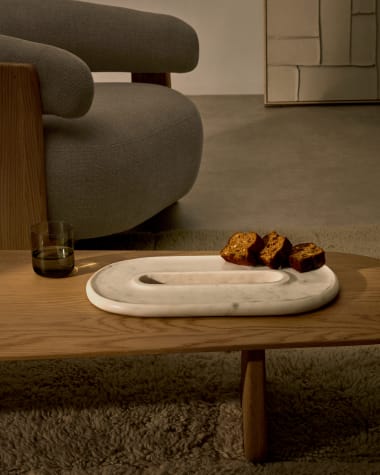 Morel white marble serving tray