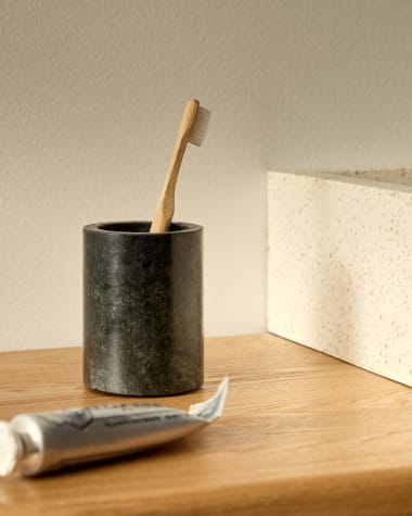 Elenei green marble toothbrush holder