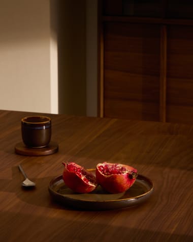 Brown ceramic Uilo dessert plate