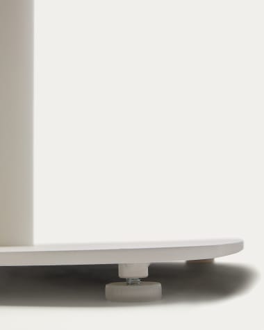 Tavolo alto rotondo per esterno Dina bianco gamba di metallo rifinita in bianco Ø 60 x 96 cm