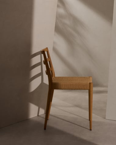 Analy chair in solid oak FSC 100% with natural finish and rope seat