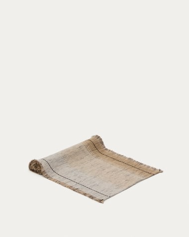 Runner da tavola Lenva in juta con frange 150 x 55 cm