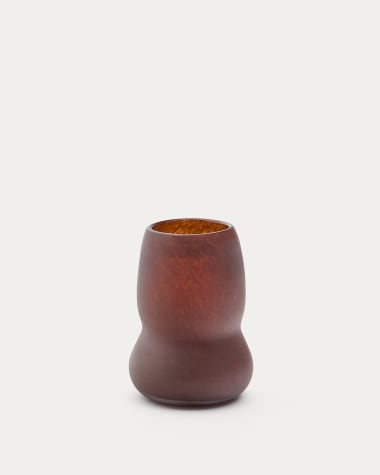 Vase Crila aus braunem Glas 20 cm