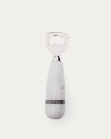 Nira opener in black and white marble