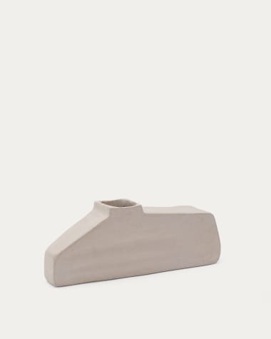 Vase Lahara aus Pappmaché grau 16 cm